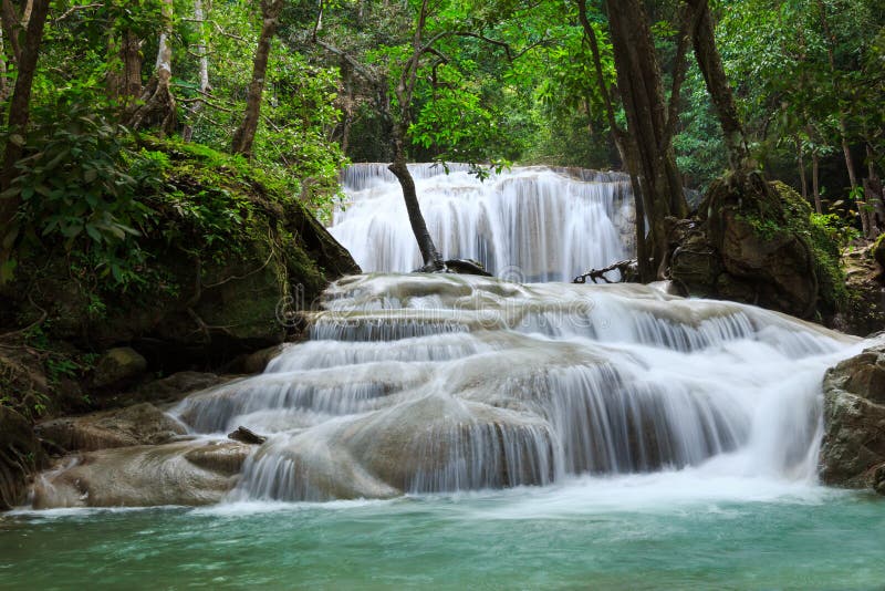 Waterfall in Erawan national park, level 1