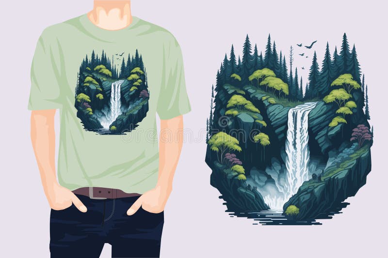 Shirt Waterfall Stock Illustrations – 166 Shirt Waterfall Stock ...