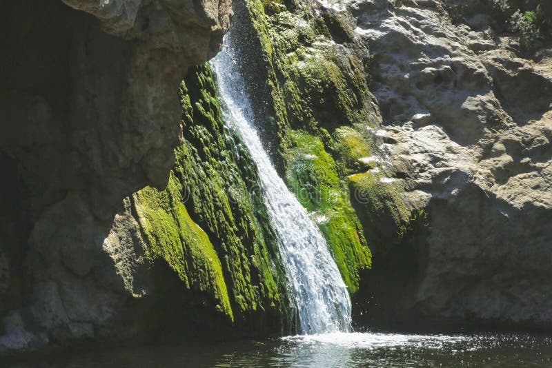 Waterfall green moss
