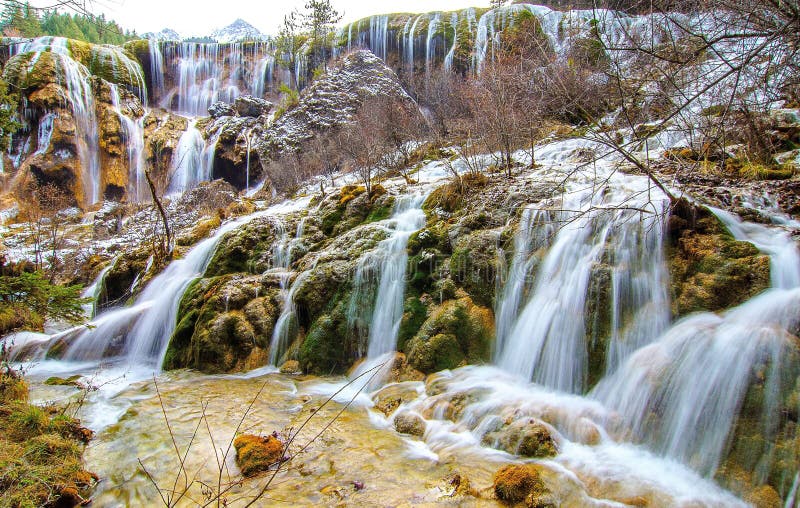 Pearl Shoal Waterfall In Jiuzhai Valley 2 Stock Photo Image Of Fall