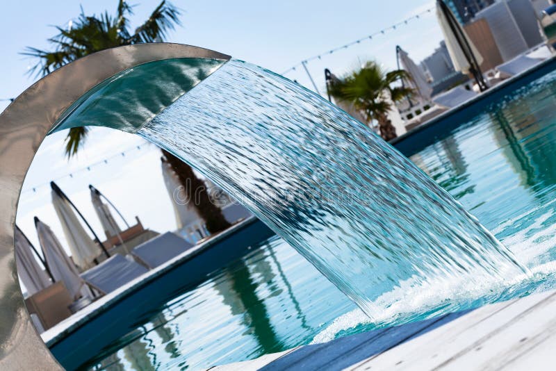 Swimming Pool Waterfall Jet Stock Photo Image of seashore, shower 34296840