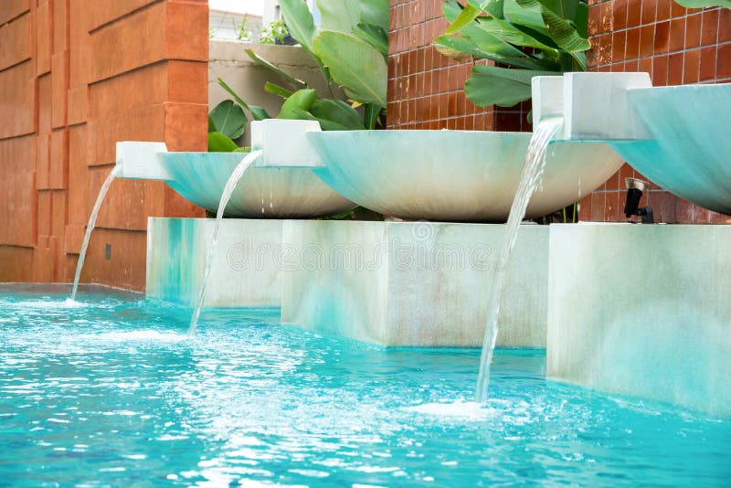 Waterfall Jet at the Swimming Pool on Daytime Stock Image Image of care, swimming 260201843