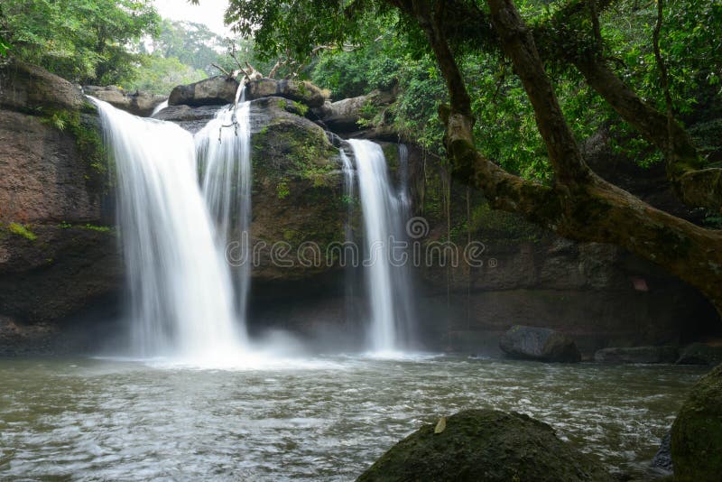 Waterfall in the Jungle and Fresh Air Stock Photo Image of pure