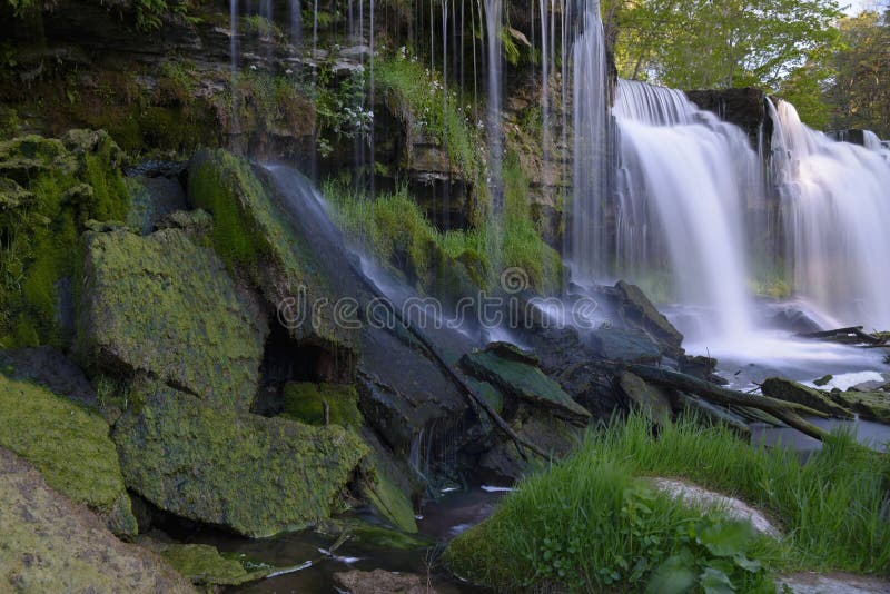 Waterfall in Keila Joa royalty free stock images