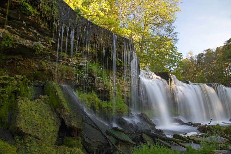 Waterfall in Keila Joa royalty free stock photos