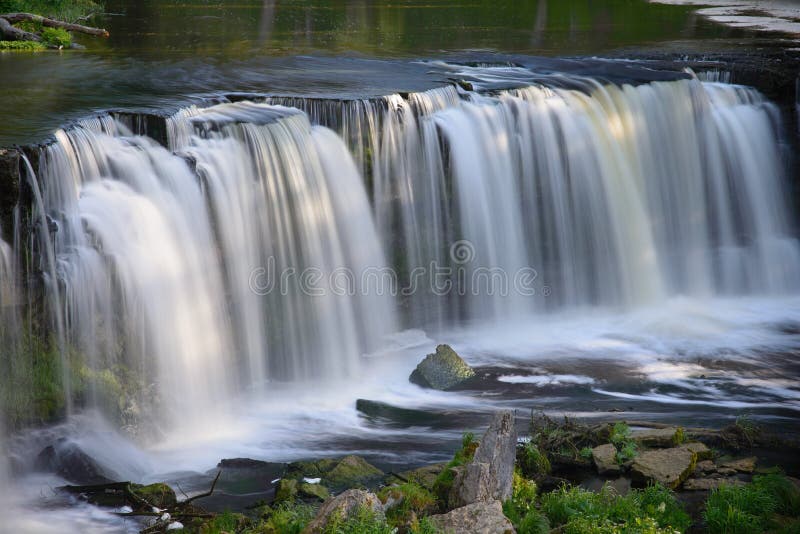 Waterfall in Keila Joa royalty free stock photography