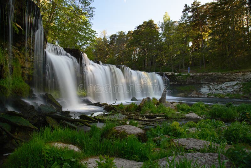 Waterfall in Keila Joa stock image