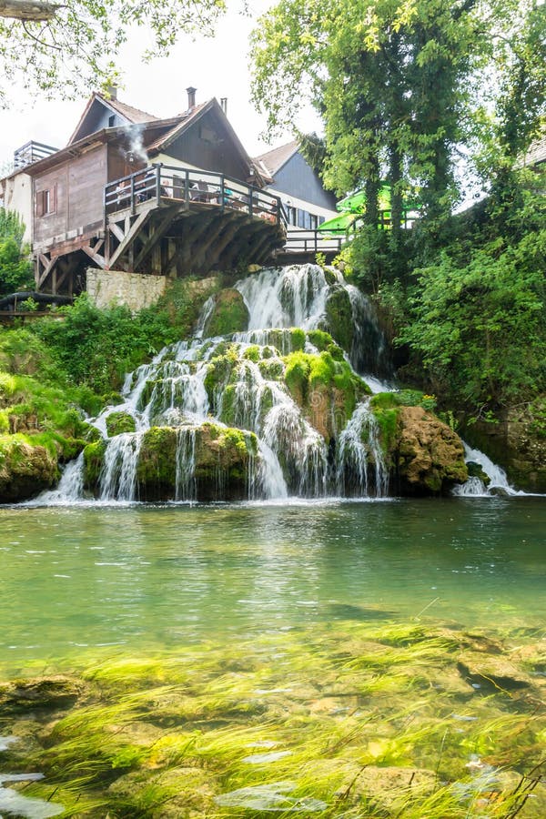 Waterfall on Korana river in village of Rastoke. Near Slunj in Croatia.