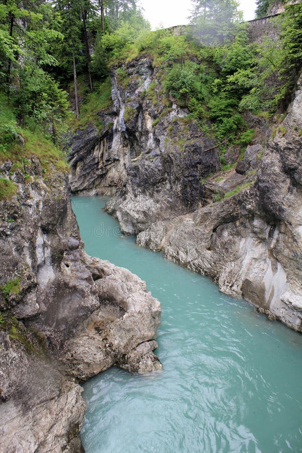 Waterfall on the Lech river - Fussen royalty free stock photo Waterfall on the Lech river - Fussen royalty free stock photo