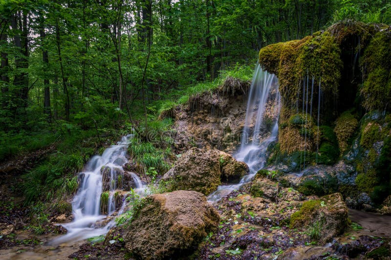 Waterfall in the middle of the mountains