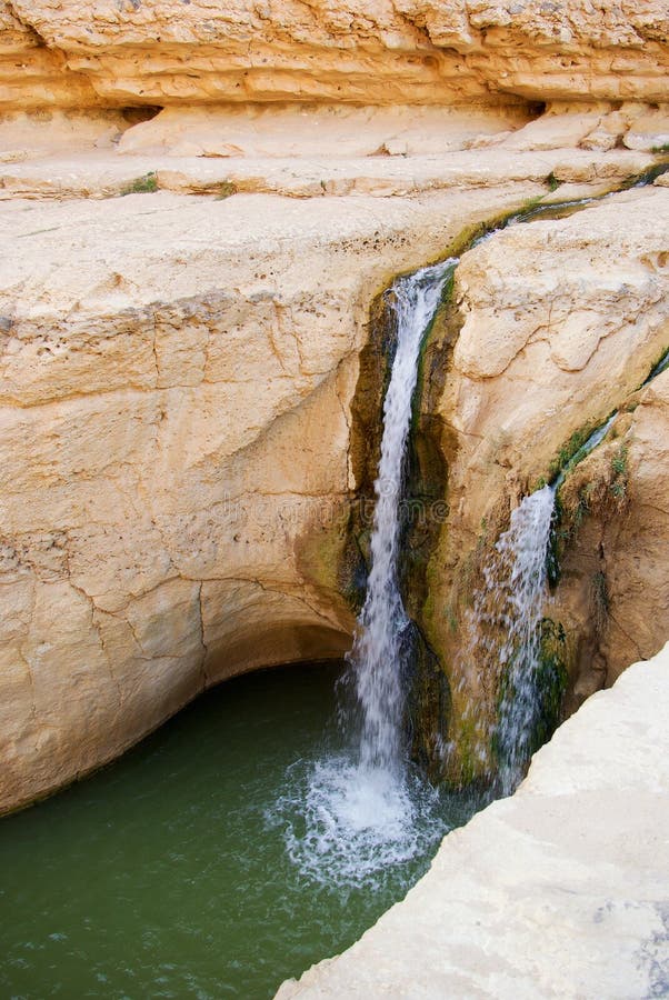 Waterfall in mountain oasis Chebika