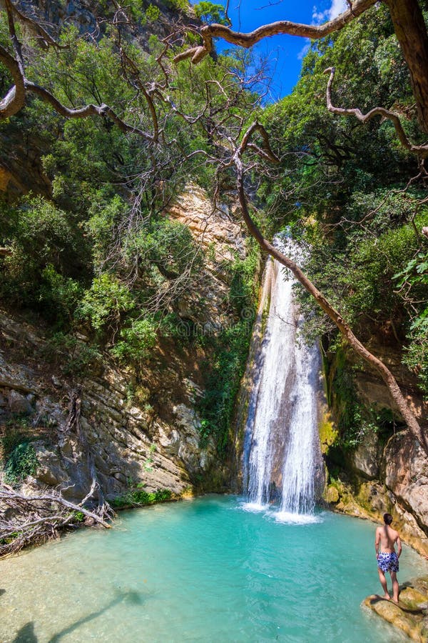 Waterfall in the Neda. The Neda is a river in the western Peloponnese in Greece. Neda is the only river in Greece with a feminine name. It flows into the Gulf stock photos Waterfall in the Neda. The Neda is a river in the western Peloponnese in Greece. Neda is the only river in Greece with a feminine name. It flows into the Gulf stock photos