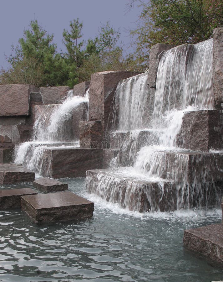 Waterfall Over Granite Blocks Editorial Stock Photo Image of falls