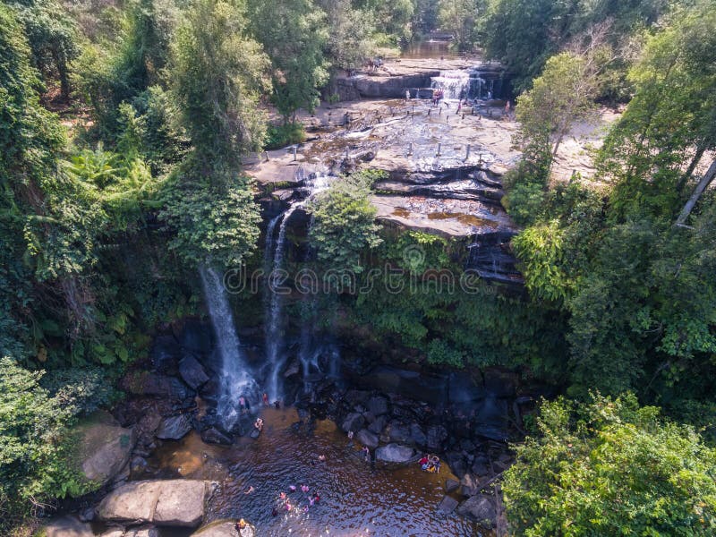 Waterfall in Phnom Kulen National Park stock images Waterfall in Phnom Kulen National Park stock images