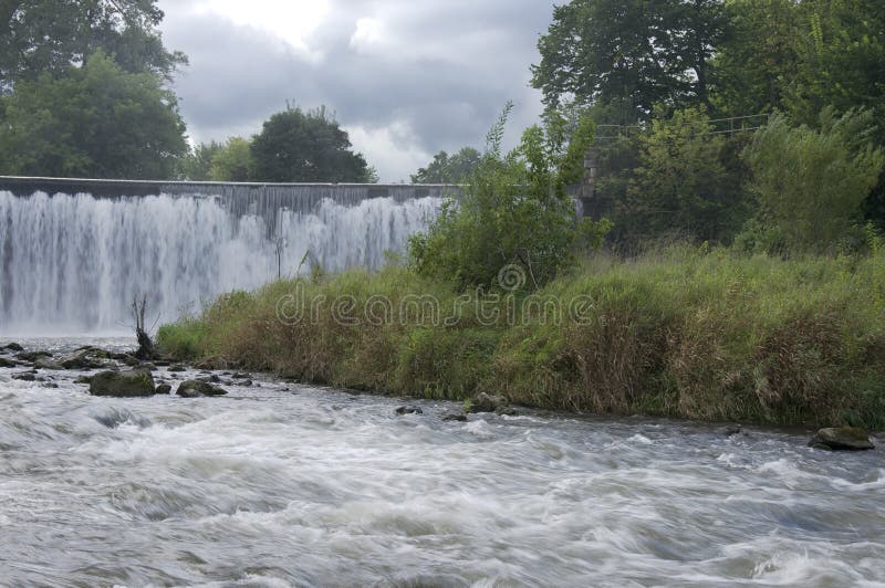 Waterfall and Rapids of Root River in Lanesboro Stock Photo Image of