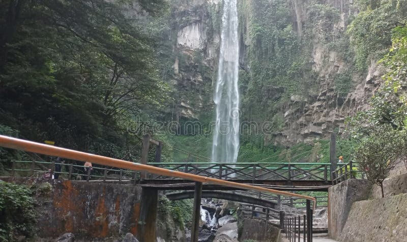 Waterfall scenery bridge middle java. Middle java stock images, royalty-free photos and pictures