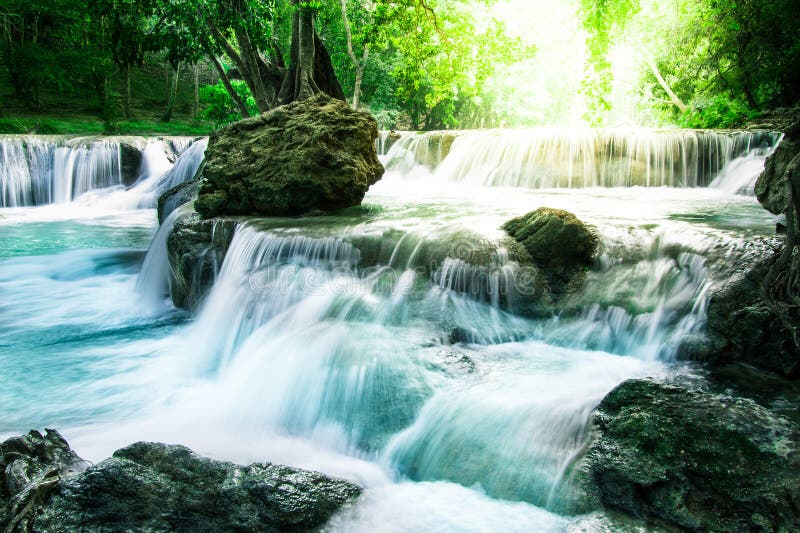 Waterfall in Thailand stock photo. Image of freshness - 33526878