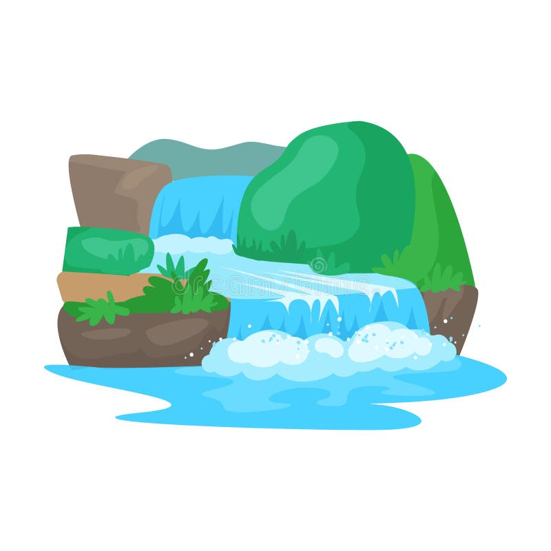 Waterfall Vector Icon.Cartoon Vector Icon Isolated on White Background ...