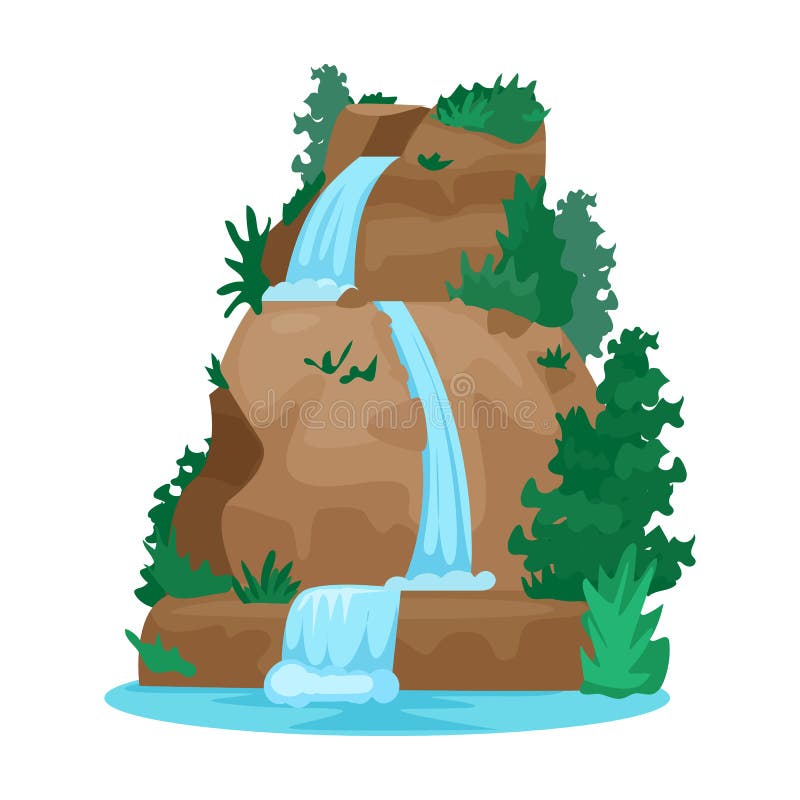 Waterfall Vector Icon.Cartoon Vector Icon Isolated on White Background