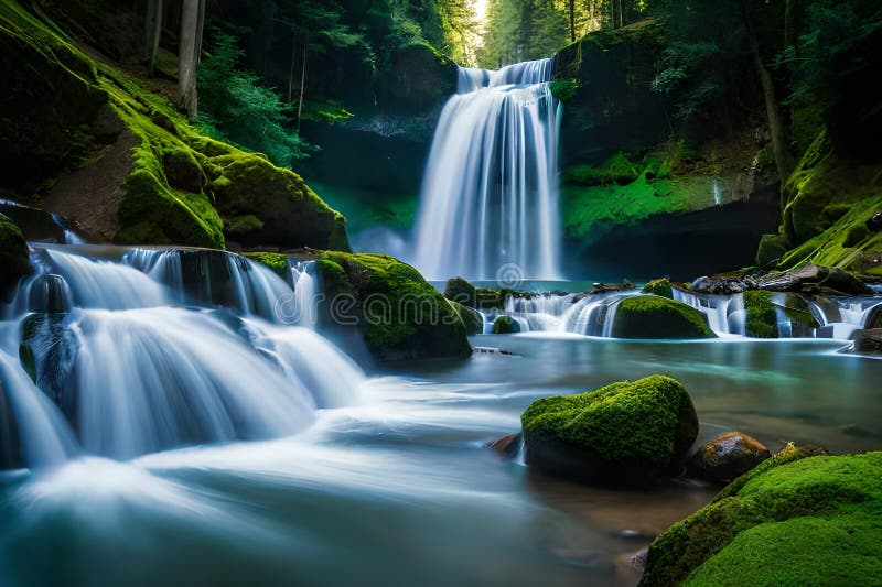 Forest Waterfall Cave Ultra HD Desktop Background Wallpaper for 4K UHD TV :  Tablet : Smartphone
