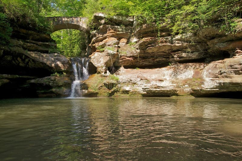 Waterfall in Woods stock photography
