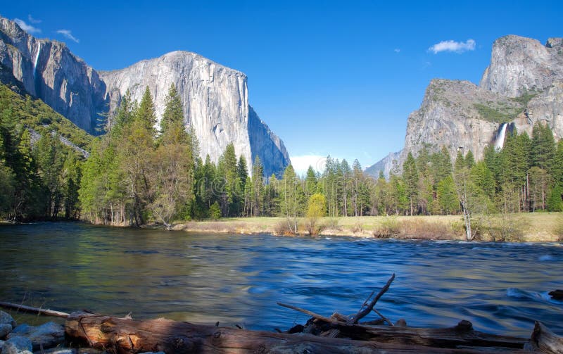 Waterfalls, El Capitan and The Merced River