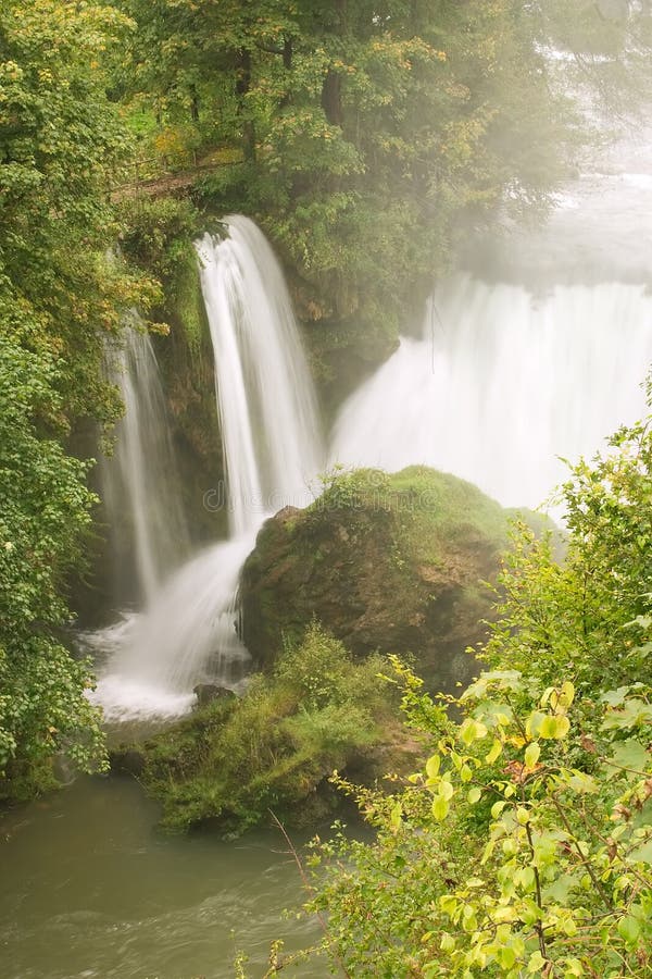 Waterfalls with lake