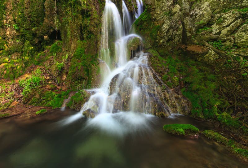 Waterfalls in the mountains in Transylvania