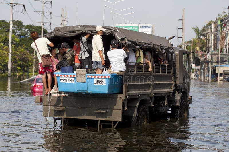 Waterflood katastrof i Thailand fotografering för bildbyråer Waterflood katastrof i Thailand fotografering för bildbyråer
