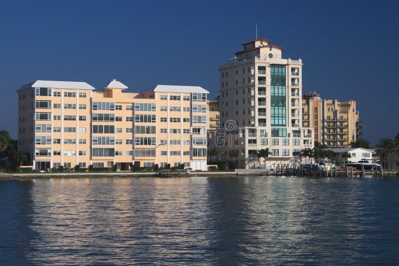 Waterfront Apartment Buildings Stock Image Image of apartment