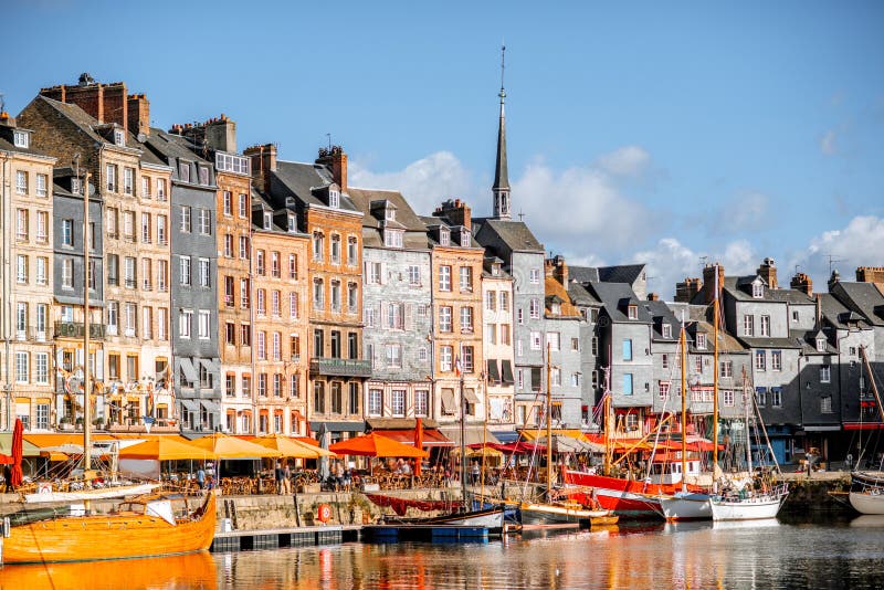 Waterfront in Honfleur town, France