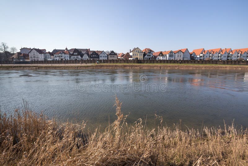 Waterfront Buildings Minden Germany Stock Image Image of region, fachwerk 69351141