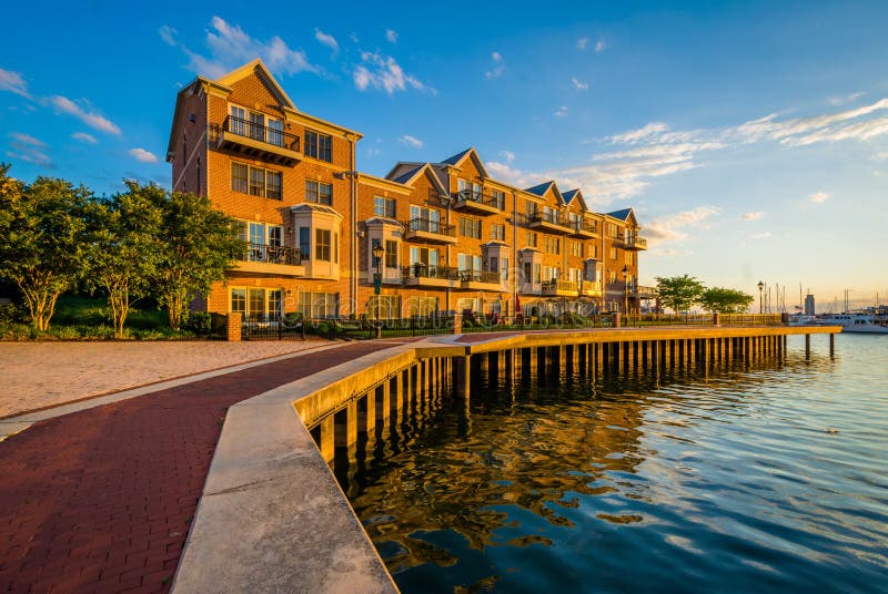 Waterfront Condominiums in Canton, Baltimore, Maryland Editorial Stock
