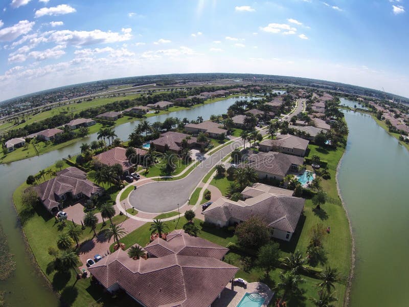 Waterfront Homes in Florida Aerial View Stock Image Image of suburb