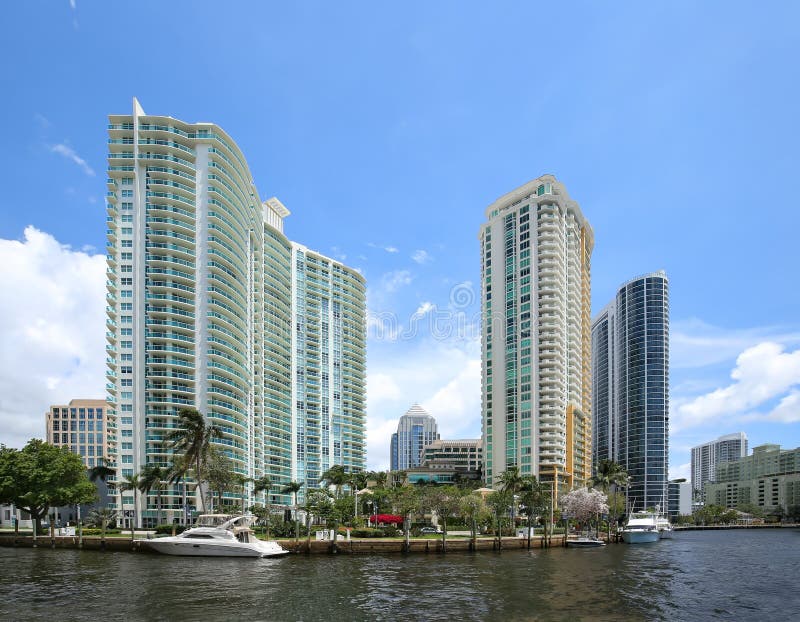 Waterfront living in downtown Fort Lauderdale, Florida. stock image Waterfront living in downtown Fort Lauderdale, Florida. stock image