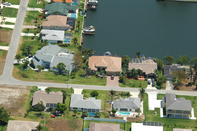 Waterfront property aerial