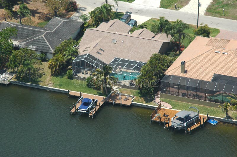 Waterfront property aerial