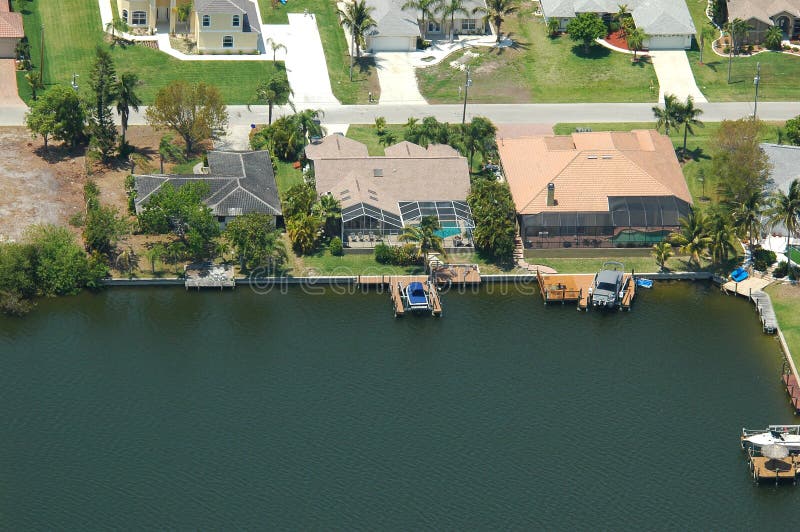 Waterfront property aerial