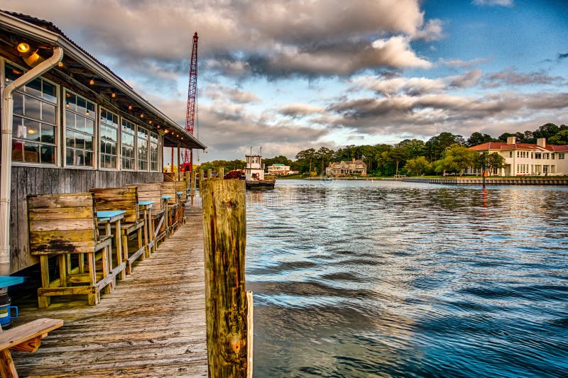 Waterfront Restaurant in Norfolk Virginia Usa Stock Photo Image of