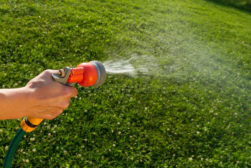 Watering the Lawn, Closeup Stock Photo Image of sprinkler