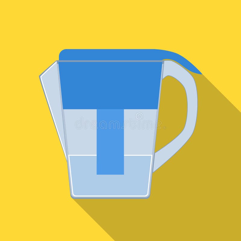 Waterkruik met het pictogram van de filterpatroon in vlakke die stijl op witte achtergrond wordt geïsoleerd De voorraad van het h stock illustratie Waterkruik met het pictogram van de filterpatroon in vlakke die stijl op witte achtergrond wordt geïsoleerd De voorraad van het h stock illustratie