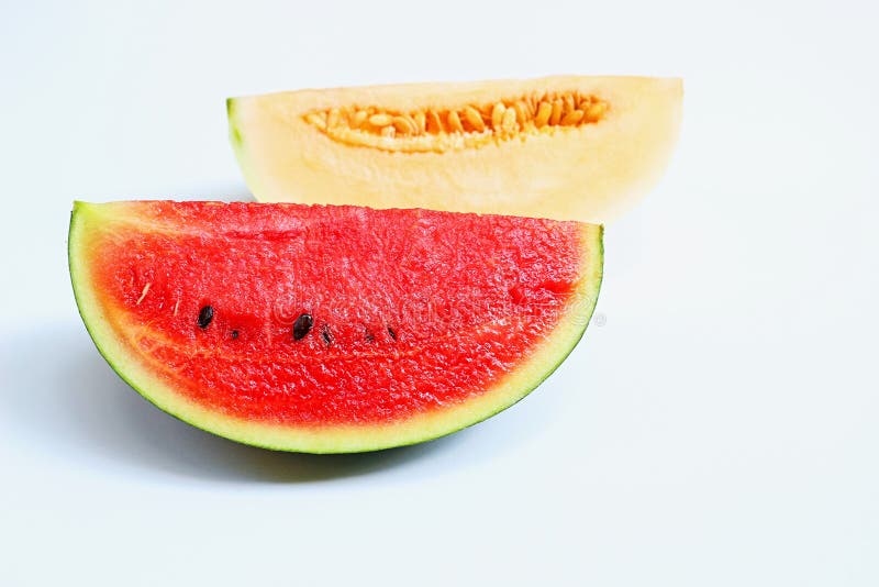 Watermelon, Cantaloupe Melon Sweet, Juicy And Refreshing Fruit In
