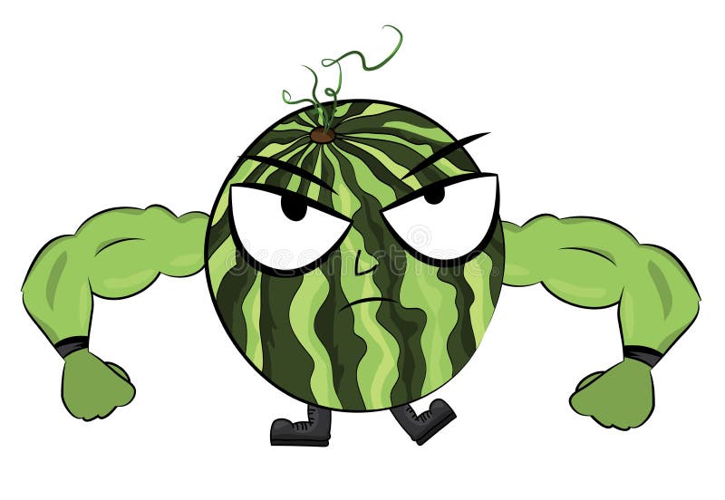 Watermelon Cartoon Character Stock Illustration - Illustration of smiling,  cabbage: 42330221