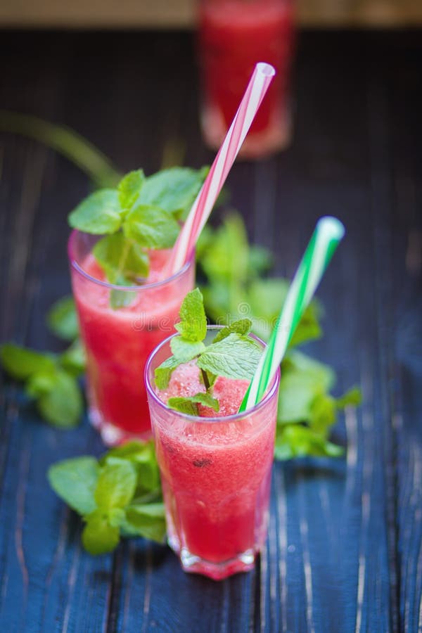 Watermelon drink with mint stock image. Image of berry 97809789