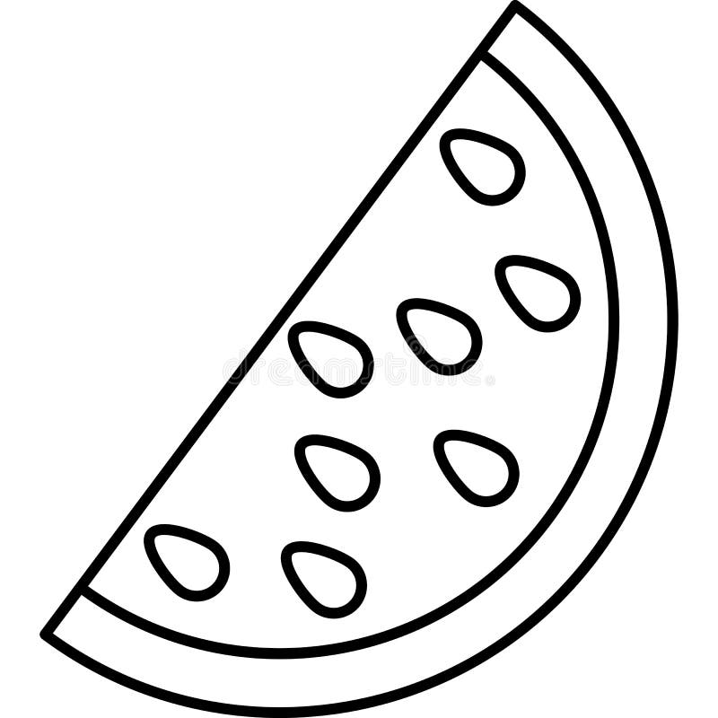 Watermelon Fruit Icon Vector Outline Stock Vector Illustration of