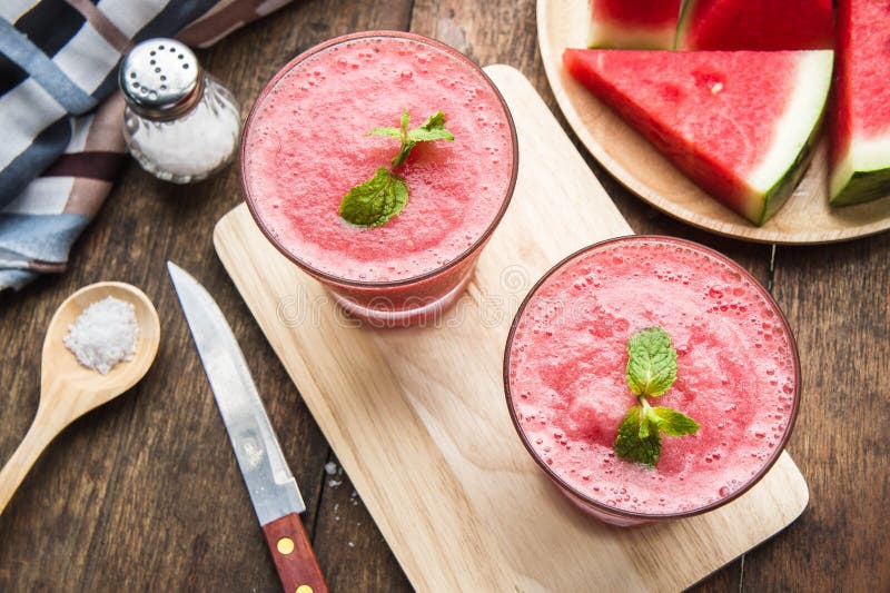 Watermelon Fruit Mix Smoothie for Health Refreshing for Drink Stock