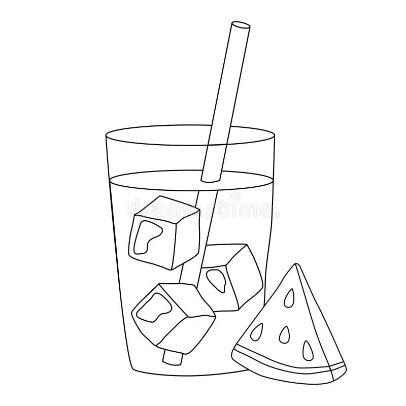 https://thumbs.dreamstime.com/b/watermelon-juice-smoothie-ice-glass-straw-doodle-style-flat-vector-outline-illustration-kids-coloring-book-279260998.jpg