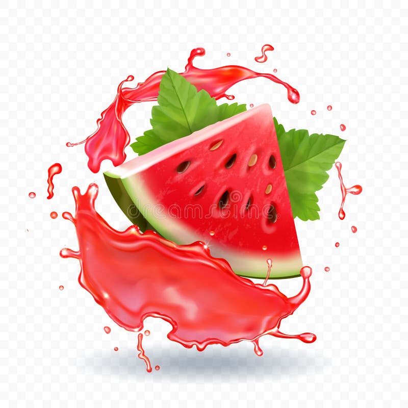 Watermelon Juice Cup Natural Fruit Stock Vector Illustration of