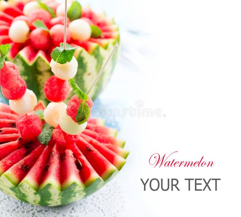 Watermelon and Melon Balls stock photo. Image of melons 32873222