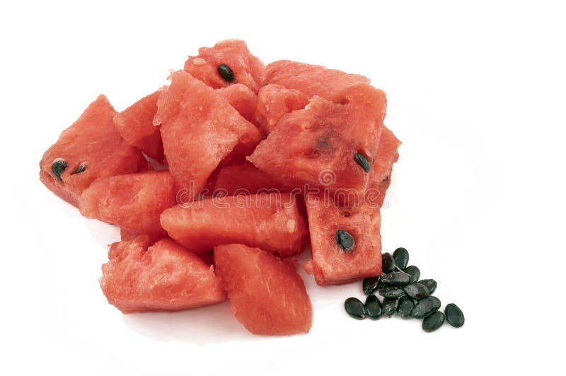 Watermelon pieces with seeds